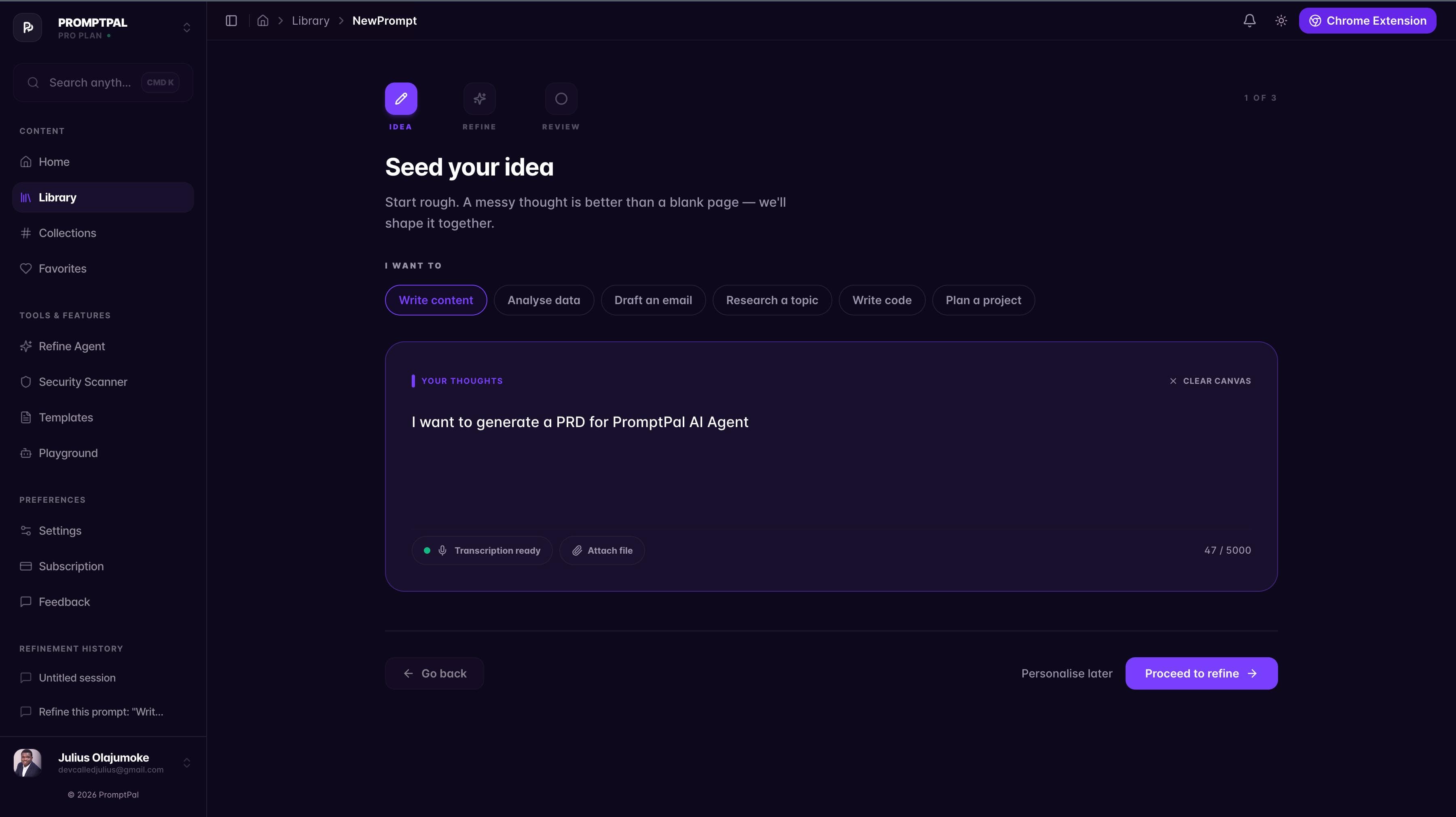 Step 2 - Refine with AI
